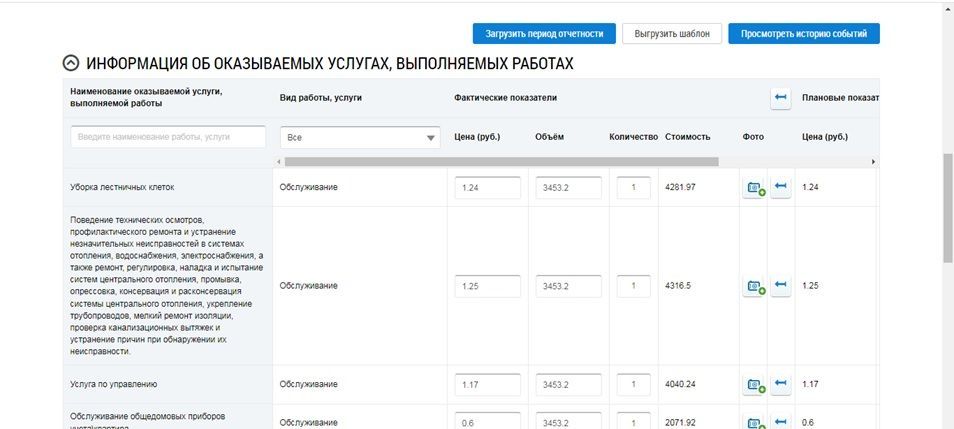 Просмотр информации о работах и услугах, выполняемых УК, на портале ГИС ЖКХ